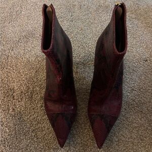 Jimmy Choo KIX red reptile booties sz 37.5